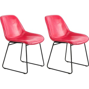 Stuhl KAYOOM Cora Stühle rot Kufenstuhl Esszimmerstuhl Küchenstühle Stühle (2er-Set)