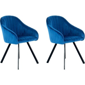 Stuhl KAYOOM Jodie 125 Stühle Gr. B/H/T: 56 cm x 86 cm x 56 cm, Metall, blau (dunkelblau) Kayoom