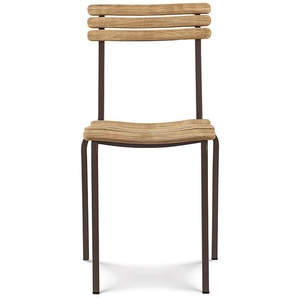 Stuhl Laren Ethimo Gestell Metall kaffeebraun silber, Designer Ethimo Design Studio, 85x45x50 cm