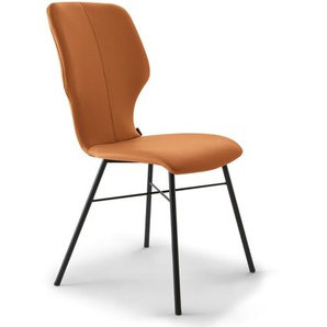 Stuhl Nevio, Leder, saddle brown