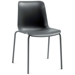 Stuhl Paris Sitzschale dunkelgrau, Designer Perfecta, 79x53x52.5 cm