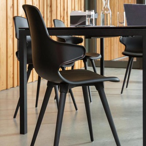 Stuhl »T2020« mit Kunststoffbeinen - Schwarz -