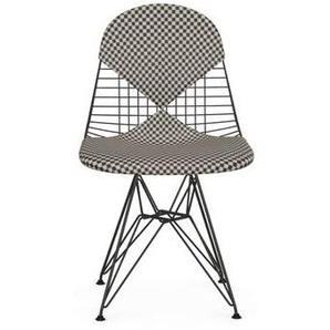 Stuhl Wire Chair DKR metall textil schwarz / Gepolstert - By Charles & Ray Eames, 1951 - Vitra - Schwarz