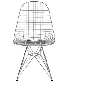 Stuhl Wire Chair DKR silber metall / By Charles & Ray Eames, 1951 - Vitra - Metall