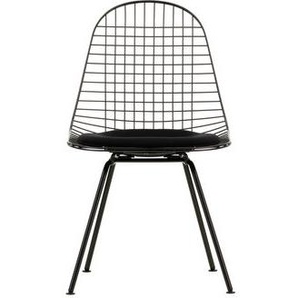 Stuhl Wire Chair DKX metall textil schwarz / Gepolstert - By Charles & Ray Eames, 1951 - Vitra - Schwarz