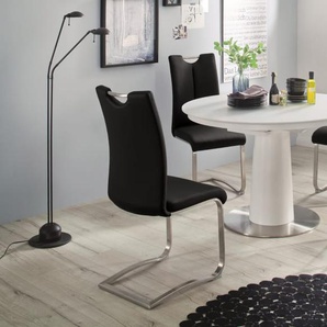 Essgruppe Artos 2 / Waris, schwarz / weiß, mit Tischplatte, Glas