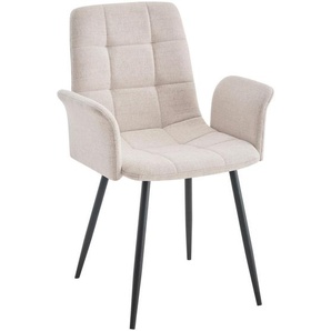 Stylife Armlehnstuhl, Beige, Metall, Textil, konisch, 59x87.5x54.5 cm, Esszimmer, Stühle, Esszimmerstühle, Armlehnenstühle
