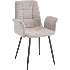 Stylife Armlehnstuhl, Taupe, Metall, Textil, konisch, 59x87.5x54.5 cm, Esszimmer, Stühle, Esszimmerstühle, Armlehnenstühle