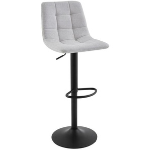 Stylife Barhocker, Schwarz, Beige, Metall, Textil, Drehteller, 43x90-112x47 cm, Sitzfläche 360° drehbar, Esszimmer, Barmöbel, Barhocker