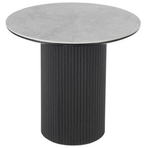Stylife Beistelltisch, Schwarz, Hellgrau, Keramik, Holzwerkstoff, rund, zylindrisch, 50x45x50 cm, einfacher Aufbau, Wohnzimmer, Wohnzimmertische,