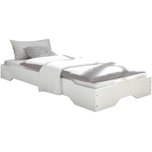 Stylife Bett , Weiß , Holz , Kiefer , massiv , 90x200 cm , für Rollrost geeignet , Schlafzimmer, Betten, Einzelbetten