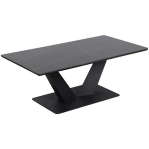 Stylife Couchtisch, Schwarz, Metall, Keramik, Marmoroptik, rechteckig, eckig, Bodenplatte, 60x42x110 cm, Wohnzimmer, Wohnzimmertische, Couchtische,