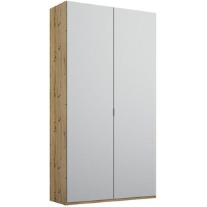 Stylife Drehtürenschrank , Grau, Eiche , Holzwerkstoff , 2 Fächer , 101x223x60 cm , Blauer Engel, Goldenes M, Made in Germany , Typenauswahl, Beimöbel erhältlich, umfangreiches Zubehör in verschiedenen Größen Holzdekoren erhältlich , Kinder & Jugendmöbel,