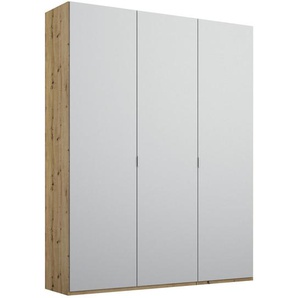 Stylife Drehtürenschrank, Grau, Eiche, Holzwerkstoff, 4 Fächer, 151x223x60 cm, Made in Germany, Goldenes M, Blauer Engel, Beimöbel erhältlich, umfangreiches Zubehör in verschiedenen Größen Holzdekoren Typenauswahl, Kinder- & Jugendzimmer, Jugendmöbel,