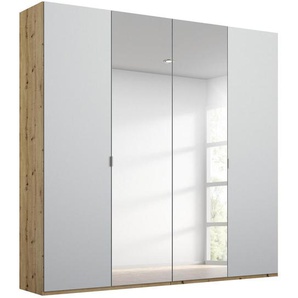 Stylife Drehtürenschrank, Grau, Eiche, Holzwerkstoff, 4 Fächer, 201x223x60 cm, Made in Germany, Goldenes M, Blauer Engel, Typenauswahl, Beimöbel erhältlich, umfangreiches Zubehör in verschiedenen Größen Holzdekoren erhältlich, Kinder- & Jugendzimmer,