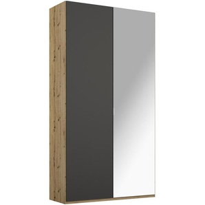 Stylife Drehtürenschrank , Graphit, Eiche , Holzwerkstoff , 2 Fächer , 101x223x60 cm , Blauer Engel, Goldenes M, Made in Germany , Typenauswahl, Beimöbel erhältlich, umfangreiches Zubehör in verschiedenen Größen Holzdekoren erhältlich , Kinder &