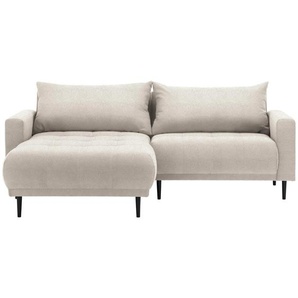 Stylife Ecksofa, Beige, Textil, 2,5-Sitzer, Füllung: Schaumstoff, seitenverkehrt montierbar, L-Form, 215x160 cm, Stoffauswahl, Hocker erhältlich,
