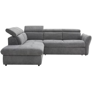 Stylife Ecksofa, Dunkelgrau, Textil, 4-Sitzer, Ottomane links, L-Form, 254x224 cm, Stoffauswahl, seitenverkehrt erhältlich, Wohnzimmer, Sofas &