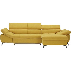 Stylife Ecksofa , Gelb , Textil , Uni , 4-Sitzer , Ottomane rechts, L-Form , 297x171 cm , Bettkasten erhältlich, Stoffauswahl, seitenverkehrt Bettfunktion Hocker Rückenfutter , Wohnzimmer, Sofas & Couches, Wohnlandschaften, Ecksofas