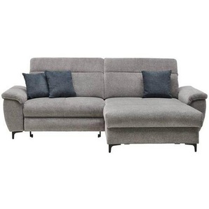 Stylife Ecksofa, Grau, Textil, 3-Sitzer, seitenverkehrt montierbar, L-Form, 256x185 cm, Rücken echt, Wohnzimmer, Sofas & Couches, Wohnlandschaften,