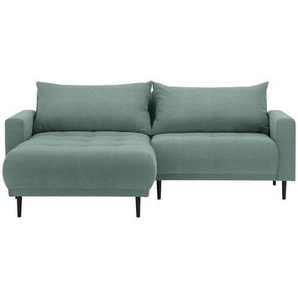 Stylife Ecksofa, Grün, Textil, 2,5-Sitzer, Füllung: Schaumstoff, seitenverkehrt montierbar, L-Form, 215x160 cm, Stoffauswahl, Hocker erhältlich,