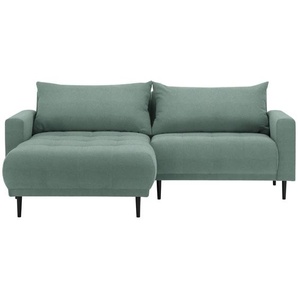 Stylife Ecksofa, Grün, Textil, 2,5-Sitzer, Füllung: Schaumstoff, seitenverkehrt montierbar, L-Form, 215x160 cm, Stoffauswahl, Hocker erhältlich,