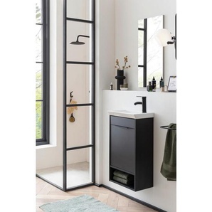 Stylife Gästebad Toto , Schwarz , Keramik , 45.5 cm , Made in Germany , hängend , Badezimmer, Badmöbelsets & -serien, Badmöbel-Sets