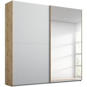 Stylife Schwebetürenschrank, Grau, Eiche, Holzwerkstoff, 4 Fächer, 201x223x68 cm, Blauer Engel, Goldenes M, Made in Germany, Typenauswahl, Beimöbel erhältlich, umfangreiches Zubehör in verschiedenen Größen Holzdekoren erhältlich, Kinder- & Jugendzimmer,