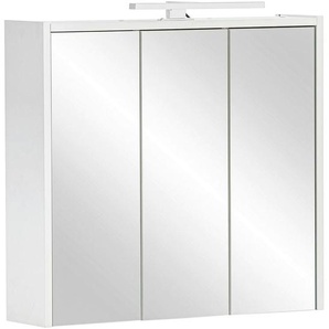 Stylife Spiegelschrank, Weiß, Holzwerkstoff, 6 Fächer, 65x62.7x16 cm, Made in Germany, Typenauswahl, Badezimmer, Badezimmerspiegel, Spiegelschränke