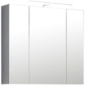 Stylife Spiegelschrank, Holzwerkstoff, 6 Fächer, 80x74.4x16 cm, Badezimmer, Badezimmerspiegel, Spiegelschränke