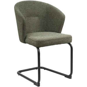 Stylife Stuhl, Grün, Schwarz, Metall, Textil, Rundrohr, C-Form, 57x86x57.5 cm, Bsci, Stoffauswahl, Stühle