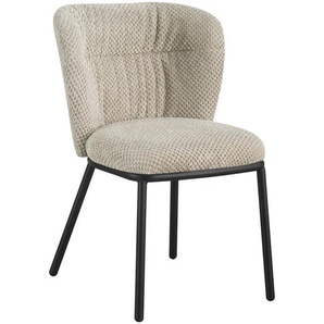 Stylife Stuhl, Schwarz, Taupe, Metall, Textil, Rundrohr, 53.5x80x60.5 cm, Stoffauswahl, Esszimmer, Stühle, Esszimmerstühle