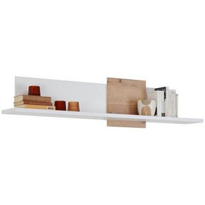 Stylife Wandboard, Weiß, Eiche, Holzwerkstoff, 143x20x25 cm, Wohnzimmer, Regale, Wandboards