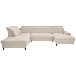 Stylife Wohnlandschaft, Beige, Textil, 5-Sitzer, U-Form, 364x270 cm, Typenauswahl, Bettkasten erhältlich, Stoffauswahl, Bettfunktion erhältlich, Wohnzimmer, Sofas & Couches, Wohnlandschaften, Wohnlandschaften in U-Form
