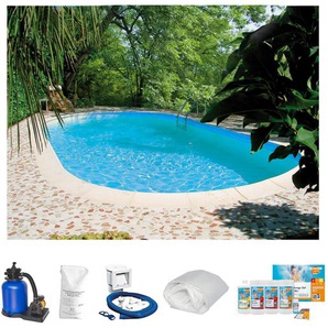 Ovalpool SUMMER FUN Premium Tahiti Schwimmbecken Gr. B/H/L: Breite 300 cm x Höhe 120 cm x Länge 490 cm, 13500 l, weiß Ovalpools