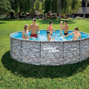 Summer Waves Elite-Frame-Pool - grau -
