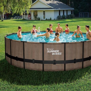 Summer Waves Elite-Frame-Pool - Teakoptik -