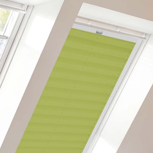 Dachfensterplissee SUNLINES Young Style Crush Plissees Gr. 115,9 cm, zweiseitig verschiebbar, 61,4 cm, grün (limette, weiß) Dachfensterplissees