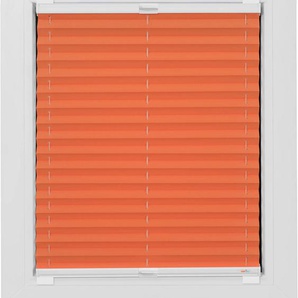 Klebe-Plissee SUNLINES One Size Style Crepe Plissees Gr. 160 cm, zweiseitig verschiebbar, 75 cm, orange Plissees ohne Bohren