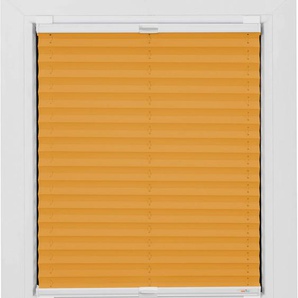 Klebe-Plissee SUNLINES One Size Style Plain Plissees Gr. 100 cm, zweiseitig verschiebbar, 100 cm, orange Plissees ohne Bohren Höhe 100cm