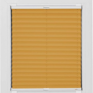 Klebe-Plissee SUNLINES One Size Style Plain Plissees Gr. 130 cm, zweiseitig verschiebbar, 100 cm, orange Plissees ohne Bohren Höhe 130cm