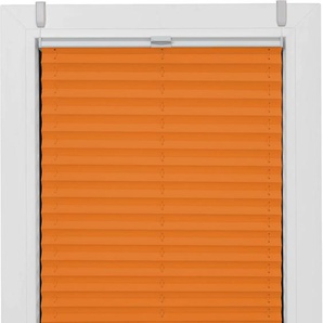 Plissee SUNLINES One Size Style Crepe Plissees Gr. 190 cm, zweiseitig verschiebbar, 100 cm, orange (orange, grau, grau) Plissees ohne Bohren Zubehörfarbe zum Klemmen