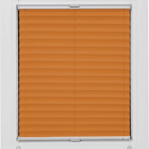 Plissee SUNLINES One Size Style Crepe Plissees Gr. 210 cm, zweiseitig verschiebbar, 70 cm, orange (orange, grau, grau) Plissees ohne Bohren Zubehörfarbe zum Klemmen