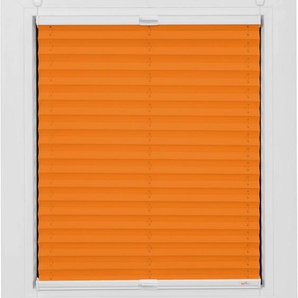 Plissee SUNLINES One Size Style Crepe Plissees Gr. 210 cm, zweiseitig verschiebbar, 100 cm, orange (orange, weiß, weiß) Plissees ohne Bohren Zubehörfarbe zum Klemmen