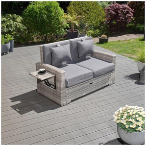 Sunny Garten Multifunktionssofa - Polyrattan, grau, für 2 Personen, wetterfest - Gartenbett, Gartensofa Begur bellavista - Home&Garden / Green Spirit