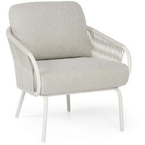 SUNS DOLCE Loungesessel niedrig Stahl/Seil Fishbone weaving
