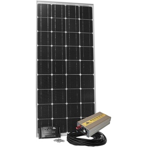 SUNSET Solarmodul Stromset AS 180, 180 Watt, 230 V Solarmodule für Gartenhaus oder Reisemobil, auch zum Laden von E-Bikes geeignet silberfarben Solartechnik