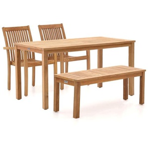 Sunyard Jakarta/Liverpool 145 cm Gartenmöbel-Set mit Bank 4-teilig stapelbar