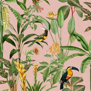 SUPERFRESCO EASY Vliestapete Sarah Cotton Tapeten botanisch Gr. B/L: 0,53 m x 10 m, Rollen: 1 St., rosa Vliestapeten