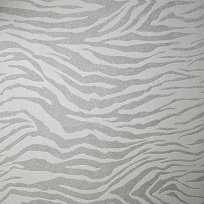 SUPERFRESCO EASY Vliestapete Zebradruck Tapeten mit Glitzereffekt Silber Gr. B/L: 0,52 m x 10 m, silberfarben (silber) Vliestapeten Tapeten